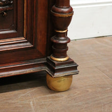 Load image into Gallery viewer, Antique French Display Cabinet with Carved Doors, back and Finial Details. B12154
