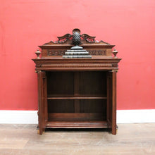 Load image into Gallery viewer, Antique French Display Cabinet with Carved Doors, back and Finial Details. B12154
