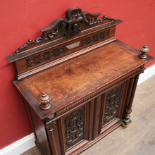 Load image into Gallery viewer, Antique French Display Cabinet with Carved Doors, back and Finial Details. B12154
