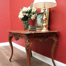 Load image into Gallery viewer, x SOLD Antique French Oak Carved Apron Centre Table with Shaped Top and Bullnose Edge. B12135
