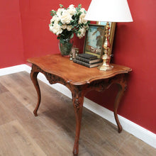 Load image into Gallery viewer, x SOLD Antique French Oak Carved Apron Centre Table with Shaped Top and Bullnose Edge. B12135
