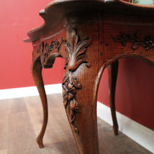 Load image into Gallery viewer, x SOLD Antique French Oak Carved Apron Centre Table with Shaped Top and Bullnose Edge. B12135
