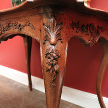 Load image into Gallery viewer, x SOLD Antique French Oak Carved Apron Centre Table with Shaped Top and Bullnose Edge. B12135
