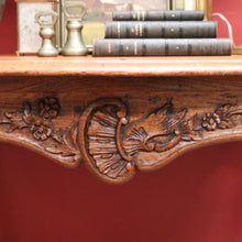 Load image into Gallery viewer, x SOLD Antique French Oak Carved Apron Centre Table with Shaped Top and Bullnose Edge. B12135
