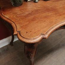 Load image into Gallery viewer, x SOLD Antique French Oak Carved Apron Centre Table with Shaped Top and Bullnose Edge. B12135
