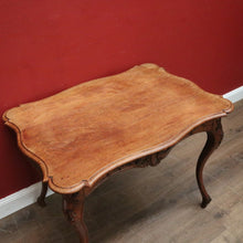 Load image into Gallery viewer, x SOLD Antique French Oak Carved Apron Centre Table with Shaped Top and Bullnose Edge. B12135
