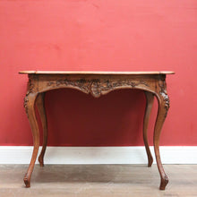 Load image into Gallery viewer, x SOLD Antique French Oak Carved Apron Centre Table with Shaped Top and Bullnose Edge. B12135
