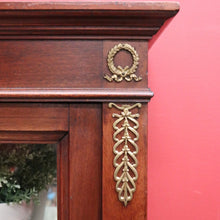 Load image into Gallery viewer, Antique French Walnut and Glass Two Door Narrow China Cabinet with Glass Shelves. B12139
