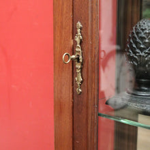 Load image into Gallery viewer, Antique French Walnut and Glass Two Door Narrow China Cabinet with Glass Shelves. B12139
