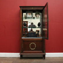 Load image into Gallery viewer, Antique French Walnut and Glass Two Door Narrow China Cabinet with Glass Shelves. B12139
