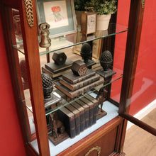 Load image into Gallery viewer, Antique French Walnut and Glass Two Door Narrow China Cabinet with Glass Shelves. B12139
