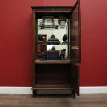 Load image into Gallery viewer, Antique French Walnut and Glass Two Door Narrow China Cabinet with Glass Shelves. B12139
