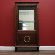 Load image into Gallery viewer, Antique French Walnut and Glass Two Door Narrow China Cabinet with Glass Shelves. B12139
