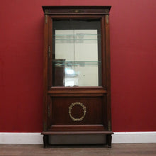 Load image into Gallery viewer, Antique French Walnut and Glass Two Door Narrow China Cabinet with Glass Shelves. B12139
