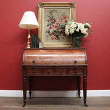 Load image into Gallery viewer, x SOLD Antique Napoleon III Cylinder Desk, Mahogany and Leather Office Desk, Napoleon III. B12176
