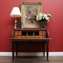 Load image into Gallery viewer, x SOLD Antique Napoleon III Cylinder Desk, Mahogany and Leather Office Desk, Napoleon III. B12176
