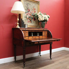 Load image into Gallery viewer, x SOLD Antique Napoleon III Cylinder Desk, Mahogany and Leather Office Desk, Napoleon III. B12176
