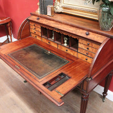 Load image into Gallery viewer, x SOLD Antique Napoleon III Cylinder Desk, Mahogany and Leather Office Desk, Napoleon III. B12176
