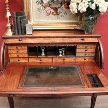 Load image into Gallery viewer, x SOLD Antique Napoleon III Cylinder Desk, Mahogany and Leather Office Desk, Napoleon III. B12176
