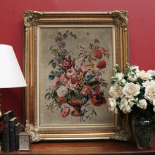 Load image into Gallery viewer, Antique French Wall Hanging Hand-made Tapestry &quot;Still Life&quot; Flowers in an Urn or Vase. B12133
