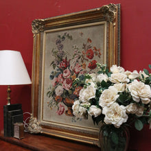 Load image into Gallery viewer, Antique French Wall Hanging Hand-made Tapestry &quot;Still Life&quot; Flowers in an Urn or Vase. B12133
