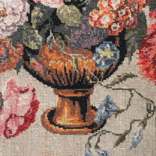 Load image into Gallery viewer, Antique French Wall Hanging Hand-made Tapestry &quot;Still Life&quot; Flowers in an Urn or Vase. B12133
