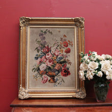 Load image into Gallery viewer, Antique French Wall Hanging Hand-made Tapestry &quot;Still Life&quot; Flowers in an Urn or Vase. B12133
