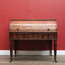 Load image into Gallery viewer, x SOLD Antique Napoleon III Cylinder Desk, Mahogany and Leather Office Desk, Napoleon III. B12176
