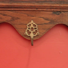 Load image into Gallery viewer, Antique French Oak Coat Rack with Brass Hooks and a Carved Greenman Centrepiece. B12037
