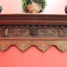 Load image into Gallery viewer, Antique French Oak Coat Rack with Brass Hooks and a Carved Greenman Centrepiece. B12037
