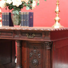 Load image into Gallery viewer, x SOLD Antique French Oak Twin Pedestal Office Desk, Three Drawer Desk with Drawers and Brass Handles. B12173
