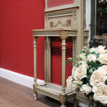 Load image into Gallery viewer, Antique Hand-painted French Grey and Gilt Tri-Mirror Hall Stand, Bevelled Mirror. B12138
