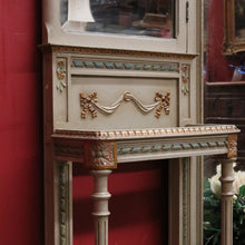 Load image into Gallery viewer, Antique Hand-painted French Grey and Gilt Tri-Mirror Hall Stand, Bevelled Mirror. B12138
