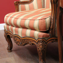 Load image into Gallery viewer, x SOLD Antique French Armchair, Cherrywood and Fabric, Wing Back Chair, Feather/Down Cushion. B12111
