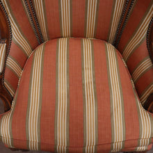 Load image into Gallery viewer, x SOLD Antique French Armchair, Cherrywood and Fabric, Wing Back Chair, Feather/Down Cushion. B12111
