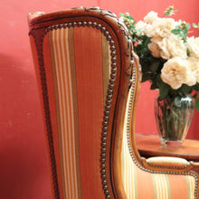 Load image into Gallery viewer, x SOLD Antique French Armchair, Cherrywood and Fabric, Wing Back Chair, Feather/Down Cushion. B12111
