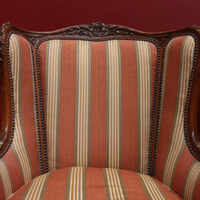 Load image into Gallery viewer, x SOLD Antique French Armchair, Cherrywood and Fabric, Wing Back Chair, Feather/Down Cushion. B12111
