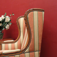 Load image into Gallery viewer, Antique French Armchair, Cherrywood and Fabric, Wing Back Chair, Feather/Down Cushion. B12112
