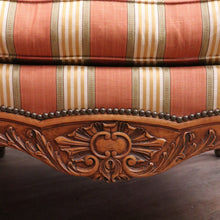 Load image into Gallery viewer, Antique French Armchair, Cherrywood and Fabric, Wing Back Chair, Feather/Down Cushion. B12112
