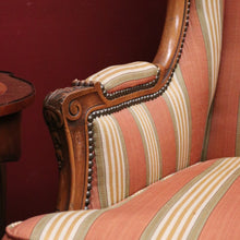 Load image into Gallery viewer, Antique French Armchair, Cherrywood and Fabric, Wing Back Chair, Feather/Down Cushion. B12112
