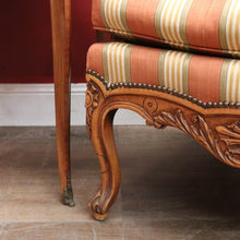 Load image into Gallery viewer, Antique French Armchair, Cherrywood and Fabric, Wing Back Chair, Feather/Down Cushion. B12112
