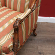 Load image into Gallery viewer, Antique French Armchair, Cherrywood and Fabric, Wing Back Chair, Feather/Down Cushion. B12112
