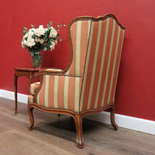 Load image into Gallery viewer, Antique French Armchair, Cherrywood and Fabric, Wing Back Chair, Feather/Down Cushion. B12112
