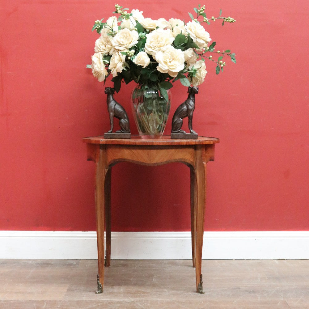 Antique Walnut, Brass and Cherrywood Side Table or Lamp Table. B12132