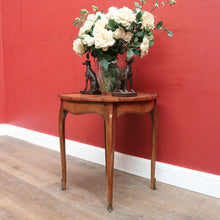 Load image into Gallery viewer, Antique Walnut, Brass and Cherrywood Side Table or Lamp Table. B12132
