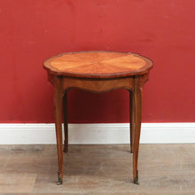 Load image into Gallery viewer, Antique Walnut, Brass and Cherrywood Side Table or Lamp Table. B12132
