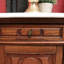 Load image into Gallery viewer, x SOLD Antique French Oak and Marble Top Bedside Cabinets or Lamp Tables. B12085
