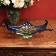 Load image into Gallery viewer, Mid-Century St Lambert Blue / Green Vase - Retro, Vintage, Fruit Bowl, Murano-Style. B12166
