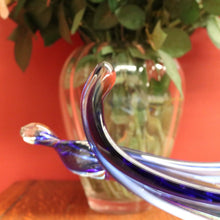 Load image into Gallery viewer, Mid-Century St Lambert Blue / Green Vase - Retro, Vintage, Fruit Bowl, Murano-Style. B12166
