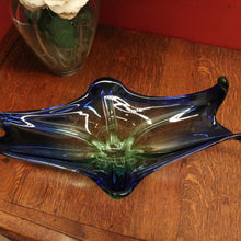 Load image into Gallery viewer, Mid-Century St Lambert Blue / Green Vase - Retro, Vintage, Fruit Bowl, Murano-Style. B12166
